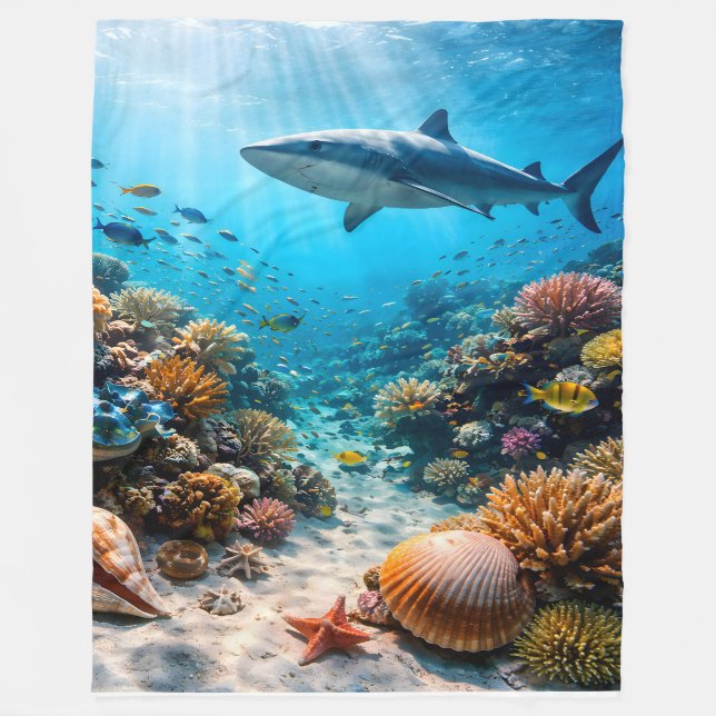Coral reef large fleece blanket (Front)