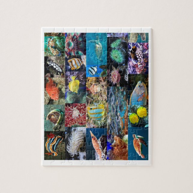 Coral Reef Marine Fish Animals, Age 6, 110 Pieces Jigsaw Puzzle (Vertical)