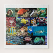 Coral Reef Marine Life Collage, Age 10, 676 Pieces