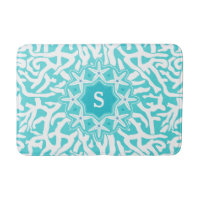 Coral Reef Ocean Starfish Monogram | Aqua Blue