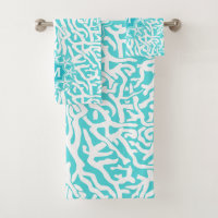 Coral Reef Ocean Starfish Monogram | Aqua Blue