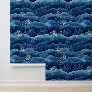 Coral reef pattern underwater world wall decor