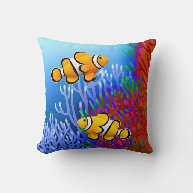 Coral Reef Percula Clownfish Pillows (Front)