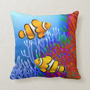 Coral Reef Percula Clownfish Pillows
