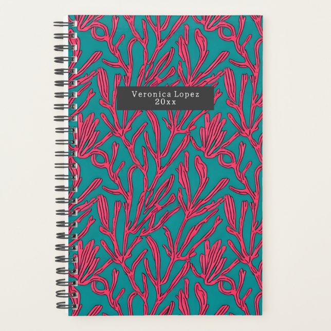 Coral Reef rose Abstrait et Motif Turquoise (Devant)