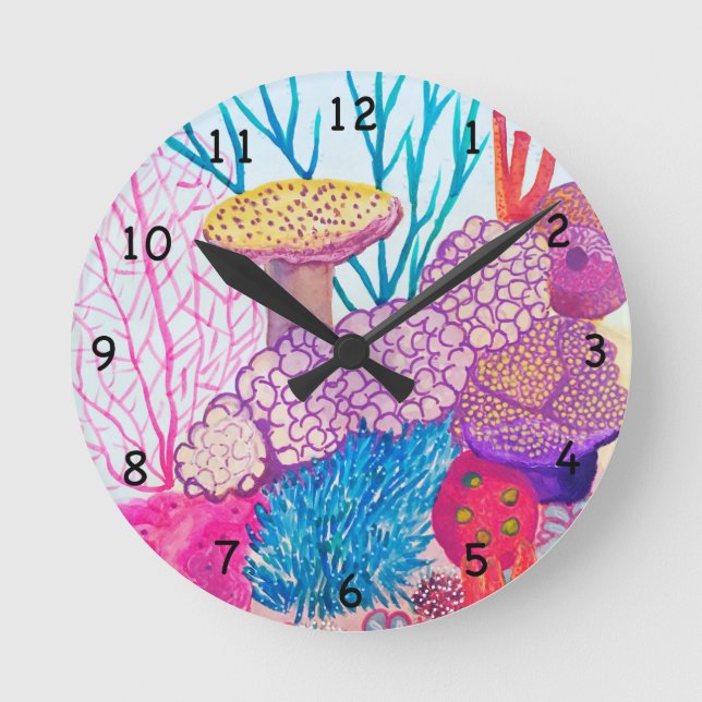 Coral reef round clock (Front)