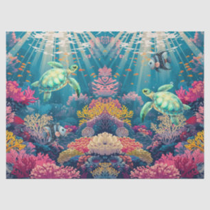 Coral Reef, Sea Turtles & Fish Decoupage Tissue Paper