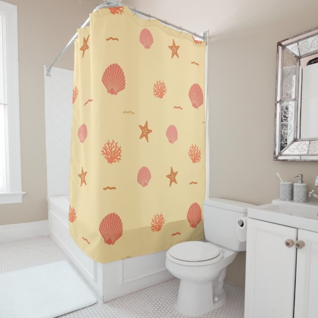 Coral Reef Seashell and Starfish Seamless Pattern  (In Situ)
