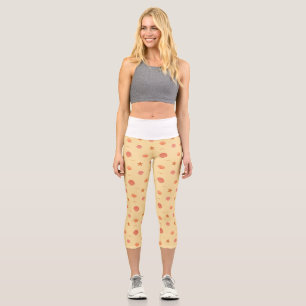 Coral Reef Seashell and Starfish Seamless Pattern Capri Leggings