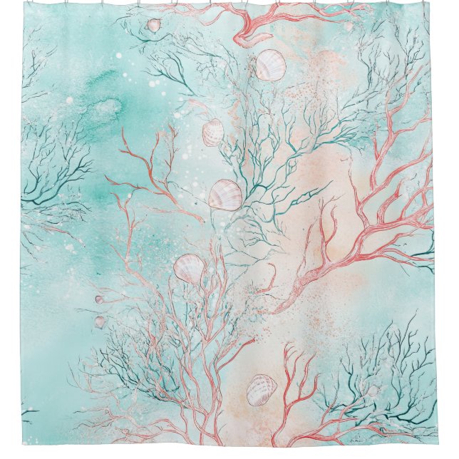 Coral Reef Seashell Watercolor Pattern (Front)