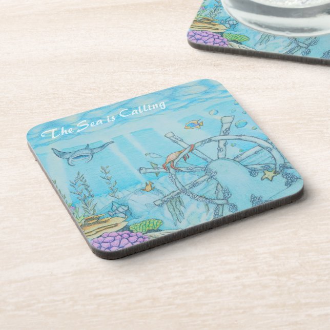 Coral reef shipwreck coaster (Left Side)