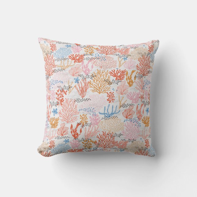 Coral Reef Throw Pillow (Front)