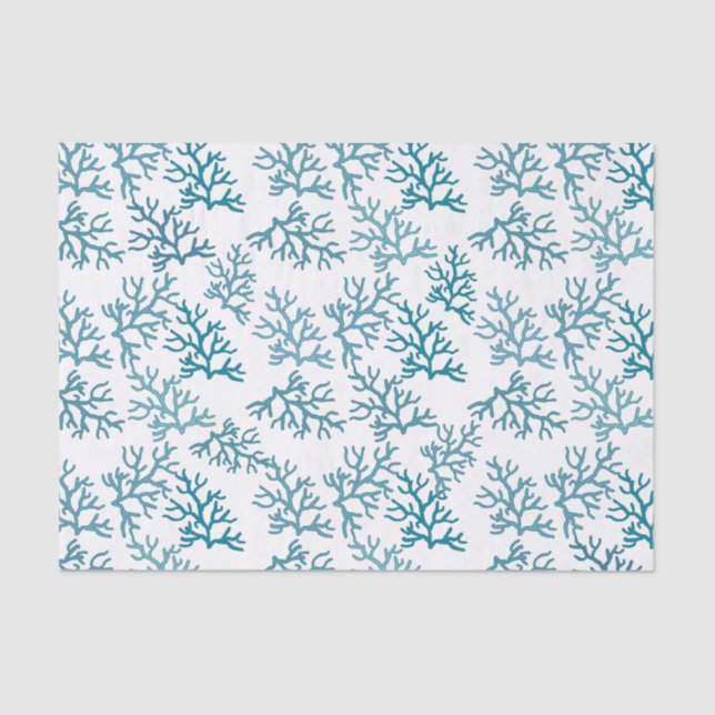 Coral Reef turquoise patterns customize backround Tissue Paper (Front)