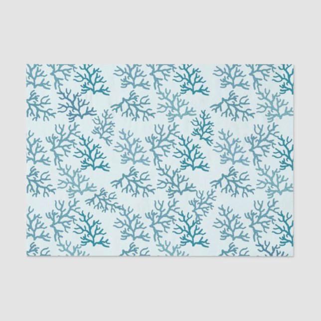 Coral Reef turquoise patterns customize backround Tissue Paper (Front)