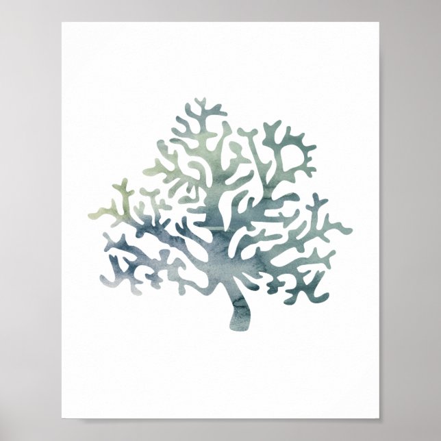 Coral Reef Underwater Watercolor Painting Poster (Front)