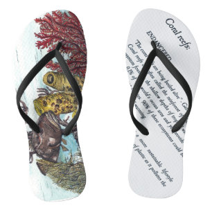 Coral Reef Watercolours Endangered Message Flip Flops