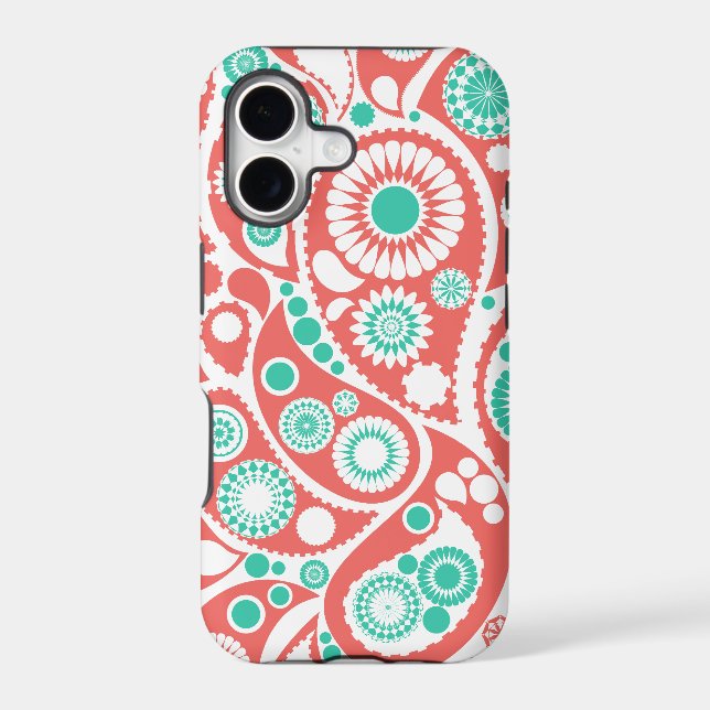 Coral Retro Paisley Pattern (Back)