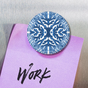 Coral Rococo in Blue Indigo Option 3 Magnet