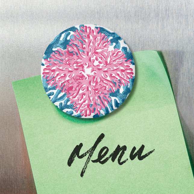 Coral Rococo in Pink and Aqua Option 1 Magnet (Créateur téléchargé)
