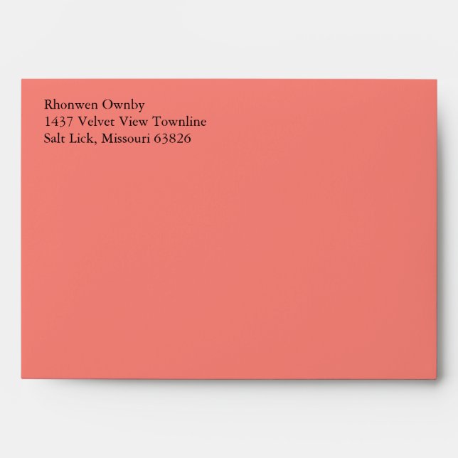 Coral rose A7 5x7 Enveloppes préadressées personna (Devant)