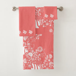 Coral rose Blanc Océan Motif de vie