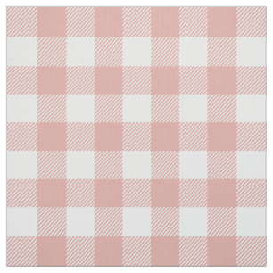 Coral Rose Buffalo Plaid Fabric
