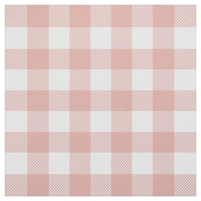 Coral Rose Buffalo Plaid Fabric (Swatch)