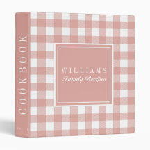 Coral Rose Buffalo Plaid Recipe Cookbook