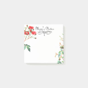 Coral Rose Floral Garden Vintage Watercolor 3x3 Post-it Notes