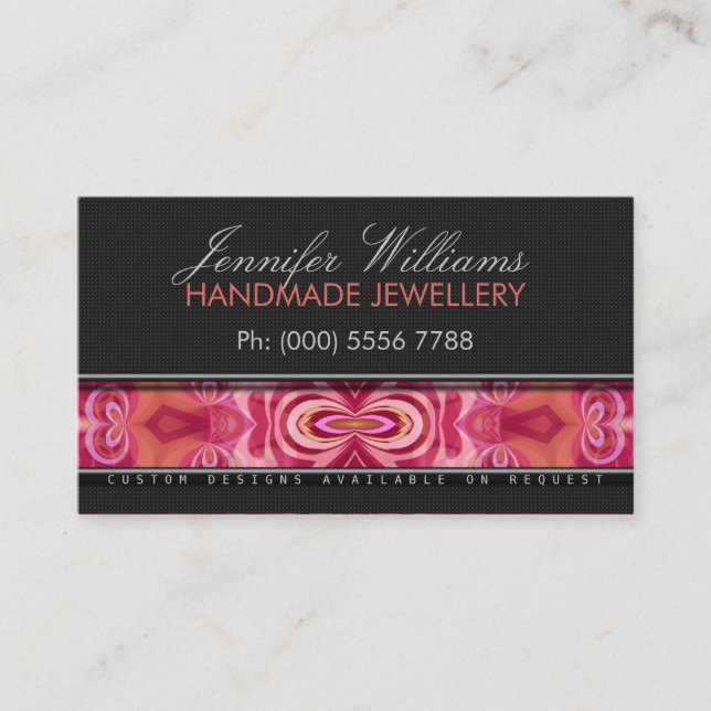 Coral rose Geo - Batik Artiste Promo Carte de visi (Devant)