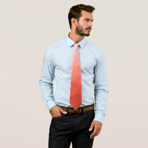 Coral rose geometric mesh ombre pattern tie