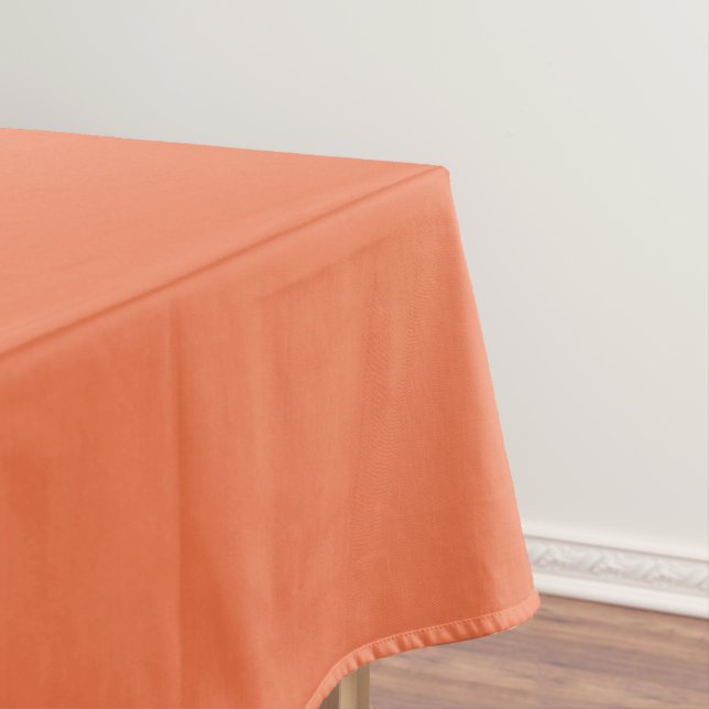 Coral Rose Orange Solid Colour Print Tablecloth (In Situ)