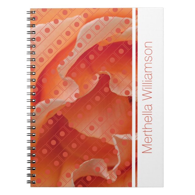 Coral Rose Polka point Carnet personnalisé Journal (Devant)
