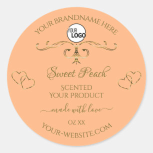 Coral Rose Produit Étiquettes Gold Ornate Heart Lo