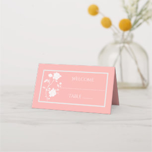 Coral Rose Reception Place Card