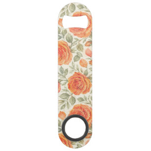 Coral Rose & Sage Garden Pattern Bar Key