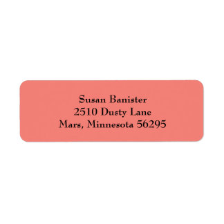 Coral Rose Simple Plain Return Étiquettes d'adress