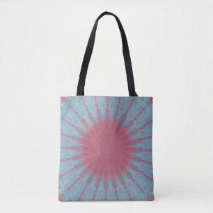 Coral Rose Starburst Tote Bag