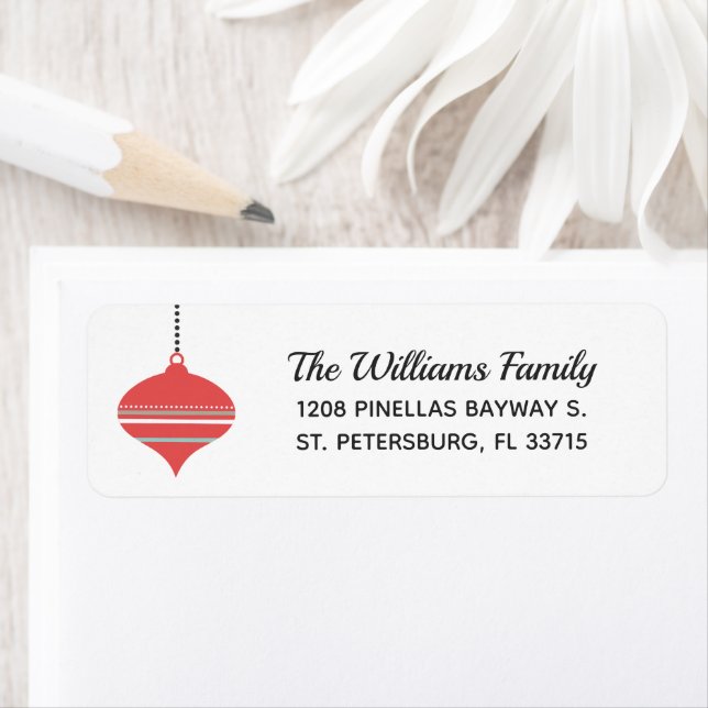 Coral Rouge Ornement de vacances Rétro (En situation)