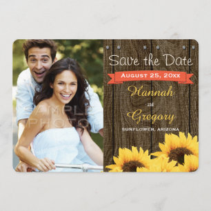 CORAL RUSTIC SUNFLOWER ENREGISTRE LA CARTE DE DATE