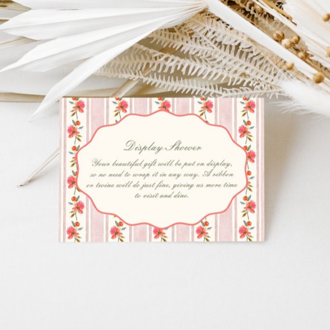 Coral Sage Blush Cottage Bridal Shower Enclosure Card (Creator Uploaded)