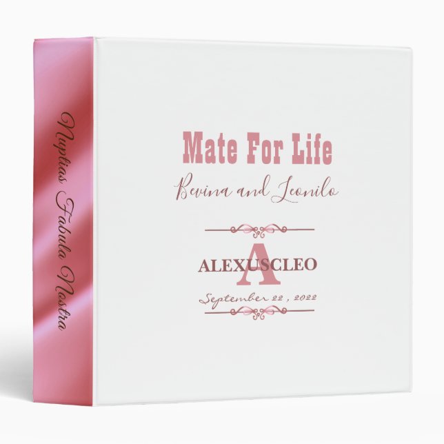 Coral Script with Monogram Binder (Front/Spine)