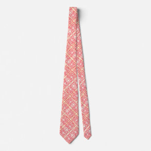 Coral scrollwork pattern tie
