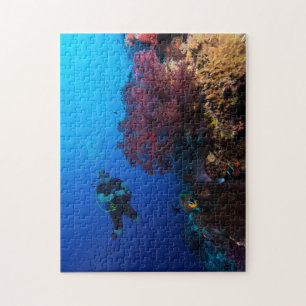 Coral Sea - Diver and Soft Coral - Puzzle