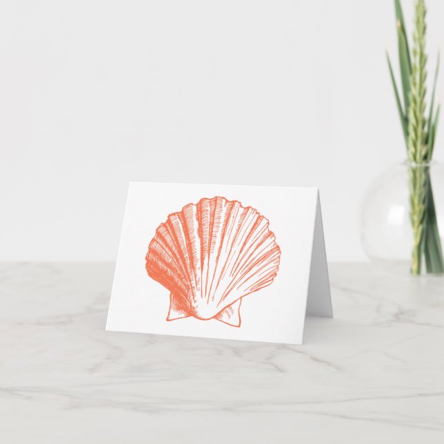 Coral Sea Shell Merci Cartes de notes (Devant)