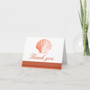 Coral Sea Shell Thank You Note Cards