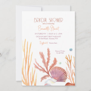 Coral Seashells Invitation