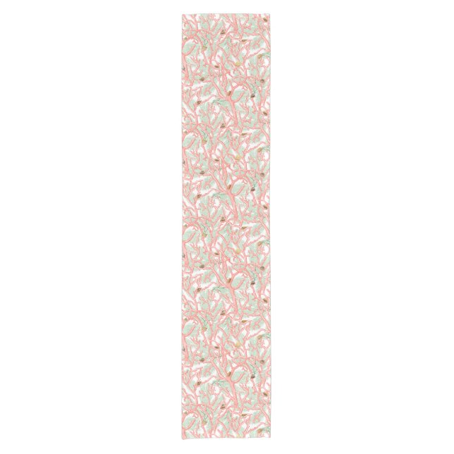 Coral Seashells Ocean Beach Underwater Short Table Runner (Front)