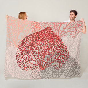 Coral Shadow Fleece Blanket