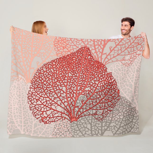 Coral Shadow Fleece Blanket (In Situ)